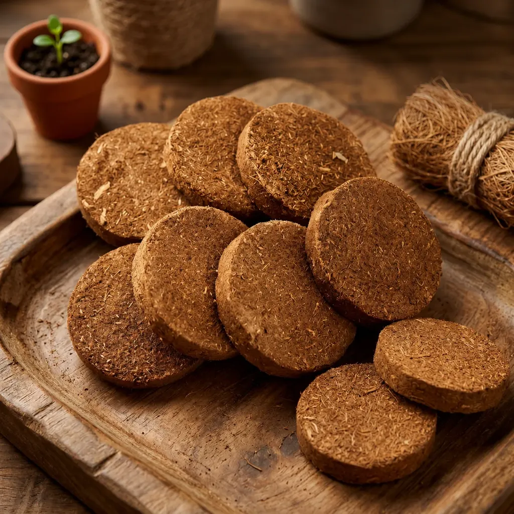 Premium 100% Organic Desi Cow Dung Cakes - Pure Sun-Dried Gobar Uple for Pooja, Havan & Agnihotra